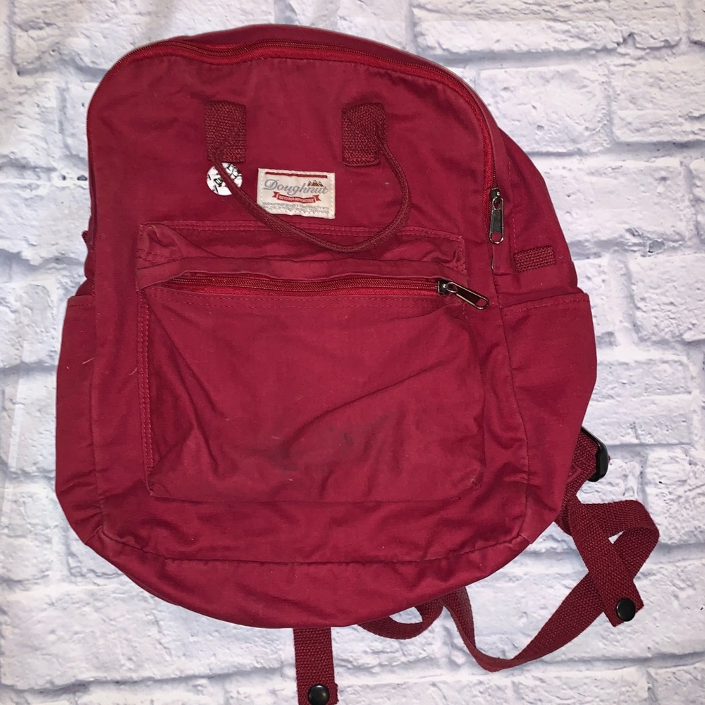 Doughnut macaroon red backpack school bag